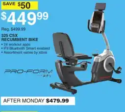 Dunham's Sports 325 CSX RECUMBENT BIKE offer
