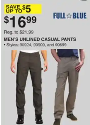 Dunham's Sports FULL BLUE MEN'S UNLINED CASUAL PANTS offer