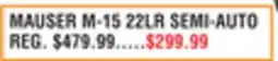 Dunham's Sports MAUSER M-15 22LR SEMI-AUTO offer
