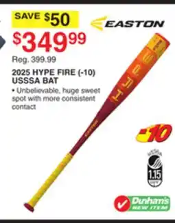 Dunham's Sports EASTON 2025 HYPE FIRE (-10) USSSA BAT offer