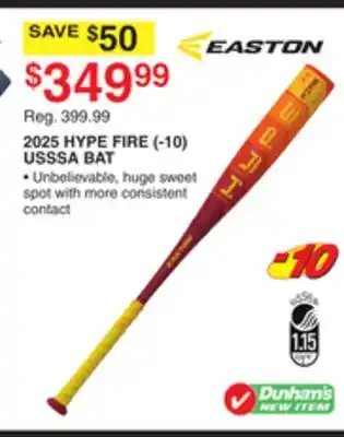 Dunham's Sports EASTON 2025 HYPE FIRE (-10) USSSA BAT offer