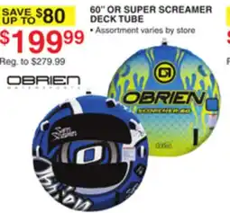 Dunham's Sports OBRIEN 60 OR SUPER SCREAMER DECK TUBE offer