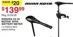 Dunham's Sports MINN KOTA ENDURA C2 30 MOTOR WITH BATTERY METER offer