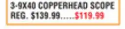 Dunham's Sports 3-9X40 COPPERHEAD SCOPE offer