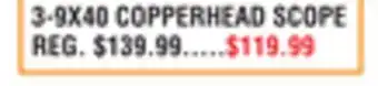 Dunham's Sports 3-9X40 COPPERHEAD SCOPE offer