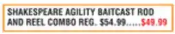 Dunham's Sports SHAKESPEARE AGILITY BAITCAST ROD AND REEL COMBO offer