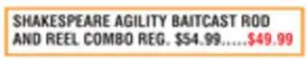 Dunham's Sports SHAKESPEARE AGILITY BAITCAST ROD AND REEL COMBO offer