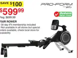 Dunham's Sports PRO-FORM 750R ROWER offer