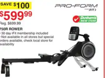 Dunham's Sports PRO-FORM 750R ROWER offer
