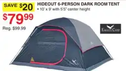 Dunham's Sports HIDEOUT 6-PERSON DARK ROOM TENT offer