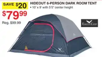 Dunham's Sports HIDEOUT 6-PERSON DARK ROOM TENT offer