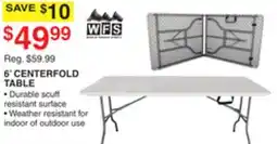 Dunham's Sports 6' CENTERFOLD TABLE offer