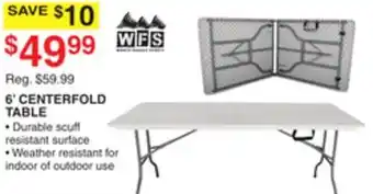 Dunham's Sports 6' CENTERFOLD TABLE offer