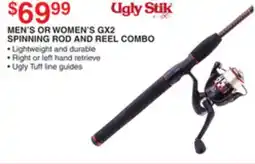 Dunham's Sports UGLY STIK MEN'S OR WOMEN'S GX2 SPINNING ROD AND REEL COMBO offer