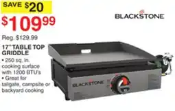 Dunham's Sports BLACKSTONE 17 TABLE TOP GRIDDLE offer