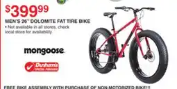 Dunham's Sports MEN'S 26 DOLOMITE FAT TIRE BIKE offer