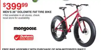 Dunham's Sports MEN'S 26 DOLOMITE FAT TIRE BIKE offer