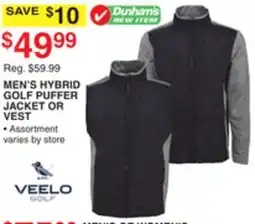 Dunham's Sports VEELO GOLF MEN'S HYBRID GOLF PUFFER JACKET OR VEST offer