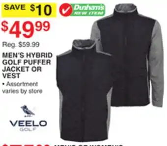Dunham's Sports VEELO GOLF MEN'S HYBRID GOLF PUFFER JACKET OR VEST offer