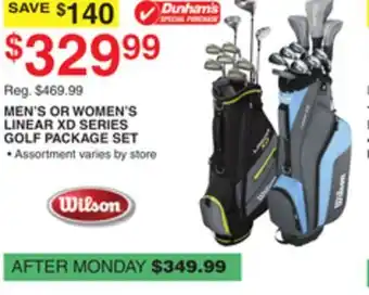 Dunham's Sports MEN'S OR WOMEN'S LINEAR XD SERIES GOLF PACKAGE SET offer