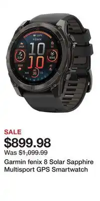 Cabela's Garmin fenix 8 Solar Sapphire Multisport GPS Smartwatch offer