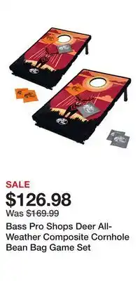 Cabela's Bass Pro Shops Deer All-Weather Composite Cornhole Bean Bag Game Set offer