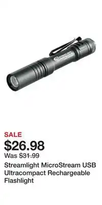 Cabela's Streamlight MicroStream USB Ultracompact Rechargeable Flashlight offer