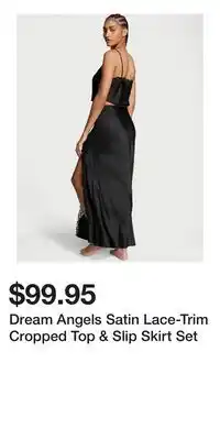 Victoria's Secret Dream Angels Satin Lace-Trim Cropped Top & Slip Skirt Set offer