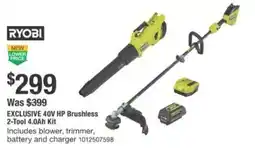 The Home Depot RYOBI EXCLUSIVE 40V HP Brushless 2-Tool 4.0Ah Kit offer