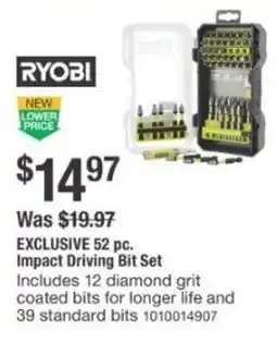 The Home Depot RYOBI Impact Driving Bit Set offer