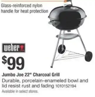 The Home Depot weber Jumbo Joe 22" Charcoal Grill offer