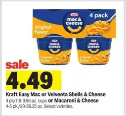 Meijer Kraft Easy Mac or Velveeta Shells & Cheese offer