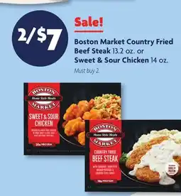Family Dollar Boston Market Country Fried Beef Steak 13.2 oz. or Sweet & Sour Chicken 14 oz offer