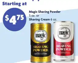 Family Dollar Magic Shaving Powder 5 oz. or Shaving Cream 6 oz offer