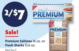 Family Dollar Premium Saltines 16 oz. or Fresh Stacks 13.6 oz offer