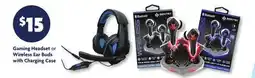 Family Dollar Sentry Gaming Headset or Wireless Ear Buds with Charging Case offer