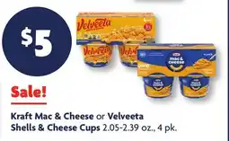 Family Dollar Kraft Mac & Cheese or Velveeta Shells & Cheese Cups offer