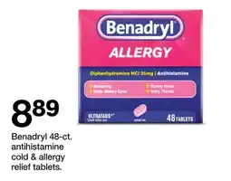Target Benadryl 48-ct. antihistamine cold & allergy relief tablets offer