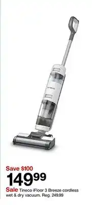 Target Tineco iFloor 3 Breeze cordless wet & dry vacuum offer