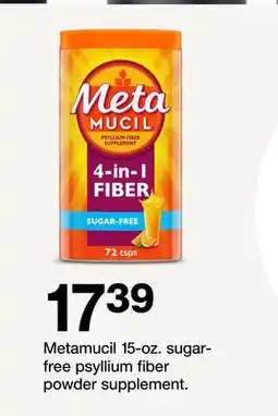 Target Metamucil 15-oz. sugar- free psyllium fiber powder supplement offer