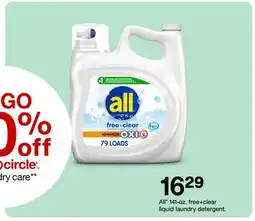 Target All 141-oz. free+clear liquid laundry detergent offer