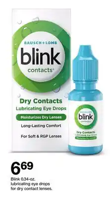 Target Blink 0.34-oz. lubricating eye drops for dry contact lenses offer