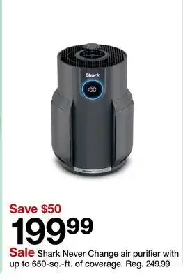 Target Shark Never Change air purifier with up to 650-sq.-ft. of coverage offer
