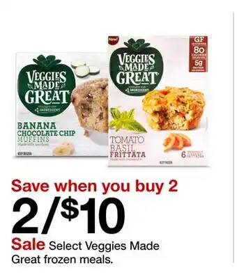 Target Select Veggies Made Great frozen meals offer
