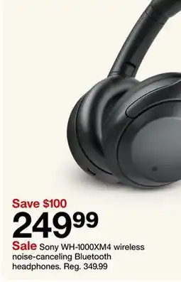Target Sony WH-1000XM4 wireless noise-canceling Bluetooth headphones offer