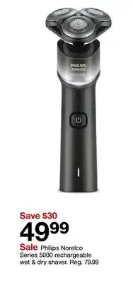 Target Philips Norelco Series 5000 rechargeable wet & dry shaver offer