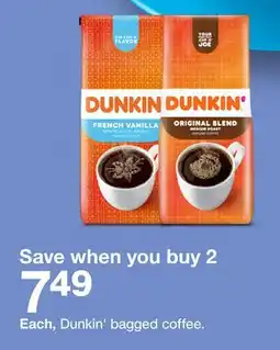 Target Dunkin' bagged coffee offer