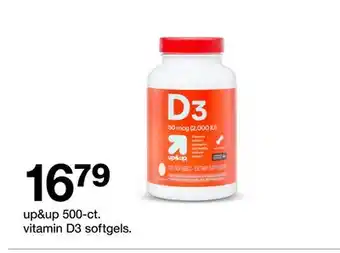 Target up & up 500-ct. vitamin D3 softgels offer