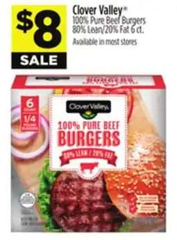 Dollar General Clover Valley 100% Pure Beef Burgers offer