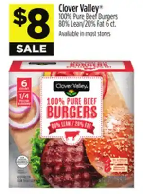 Dollar General Clover Valley 100% Pure Beef Burgers offer